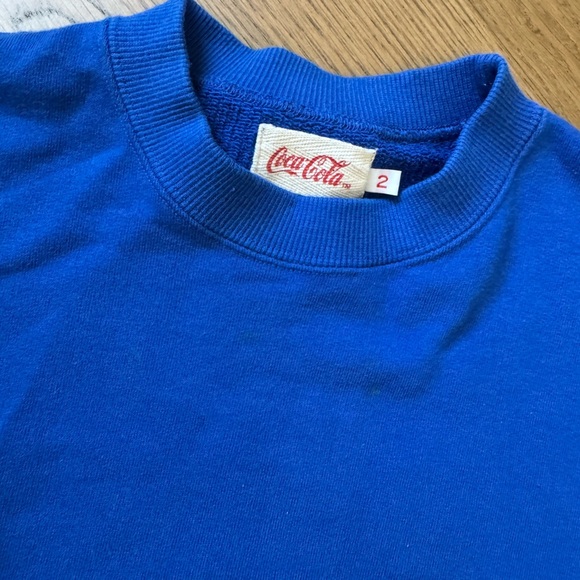 Coca Cola Vintage 1989 Crewneck Sweatshirt / Size 2 (Small) - Blue - Like New - Picture 3 of 9